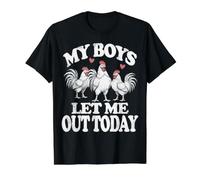 My Boys Let Me out Today Chicken Mom Funny Camiseta gráfica económica, Hombre, Negro, XL