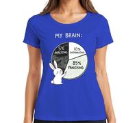 My Brain 85% Panicking Cute Bunny Anxiety Funny Gift - Camiseta para mujer, azul, 3XL