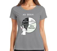 My Brain 85% Panicking Cute Bunny Anxiety Funny Gift - Camiseta para mujer, gris, M