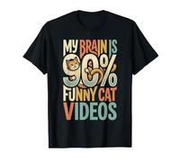 My Brain Is 90% Funny Cat Videos Memes Felinos |- Camiseta