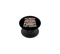My Brain Is 90% Funny Cat Videos Memes Felinos PopSockets PopGrip Adhesivo