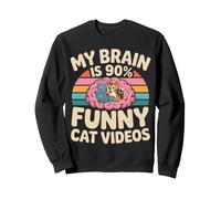My Brain Is 90% Funny Cat Videos Memes Felinos Sudadera