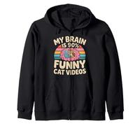 My Brain Is 90% Funny Cat Videos Memes Felinos Sudadera con Capucha