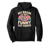 My Brain Is 90% Funny Cat Videos Memes Felinos Sudadera con Capucha