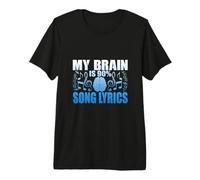 My Brain is 90% Letras de Canciones Divertidas Declaración Musical Camiseta Premium