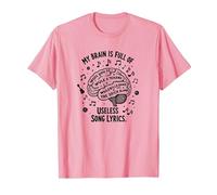 My Brain Is Full of Useless - Camiseta para Amantes de la música Camiseta, Hombre, Rosado, XL