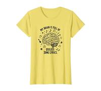 My Brain Is Full of Useless - Camiseta para Amantes de la música Camiseta, Mujer, Limón, XS