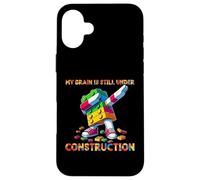 My Brain Is Still Under Construction Master Builder Dabbing Carcasa para iPhone 16 Plus