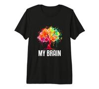 My Brain Tree Rainbow Splash Neurodivergente Adulto Camiseta Premium