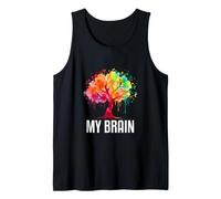 My Brain Tree Rainbow Splash Neurodivergente Adulto Camiseta sin Mangas