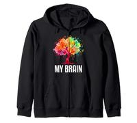 My Brain Tree Rainbow Splash Neurodivergente Adulto Sudadera con Capucha