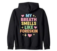 My Breath Smells Like Foreskin Pastel Kawaii Humor Adulto Sudadera con Capucha