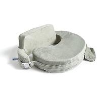 My Brest Friend Almohada de Lactancia Super Deluxe para Lactancia Materna y biberón con Soporte Lumbar, Almohada de alimentación con práctico Bolsillo y Funda extraíble, Platino - Platino