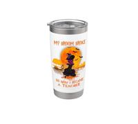 My Broom Broke So Now I Became A Teacher Halloween Witch Vaso térmico de acero inoxidable de doble pared