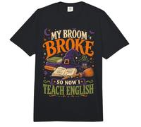 My Broom Broke So Now I Teach English Funny Halloween Comfort Colors Adult Heavyweight T-Shirt