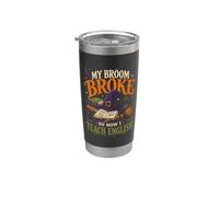 My Broom Broke So Now I Teach English Funny Halloween Vaso térmico de acero inoxidable de doble pared