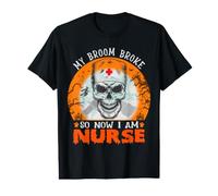 My Broom Broke So Now I'm A Nurse Funny Halloween Costume Camiseta gráfica económica