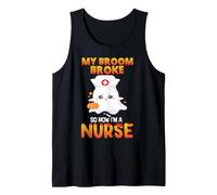 My Broom Broke So Now I'm A Nurse Funny Halloween Costume Camiseta sin Mangas