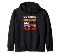 My Broom Broke So Now I'm A Nurse Funny Halloween Costume Sudadera con Capucha
