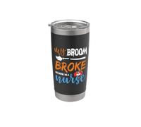 My Broom Broke So Now I'm A Nurse Funny Halloween Costume Vaso térmico de acero inoxidable de doble pared