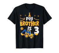 My Brother Is 3 Construcción de Excavadora de niño de 3er cumpleaños Camiseta