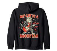 My Cat Is A Rockstar Cat Guitarra Rock Sudadera con Capucha