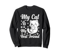 My Cat Is My Best Friend, Lindo Gato Kawaii corazón Cita Gato Sudadera