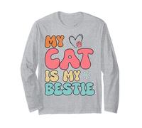 My Cat Is My Bestie Retro Aesthetic Quote Fun Girls Womens Manga Larga