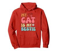 My Cat Is My Bestie Retro Aesthetic Quote Fun Girls Womens Sudadera con Capucha