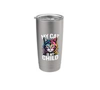 My Cat Is My Child Vaso térmico de acero inoxidable de doble pared