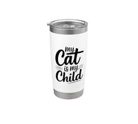 My Cat Is My Child Vaso térmico de acero inoxidable de doble pared