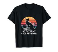 My Cat Is My Code Reviewer Programador Divertido Camiseta