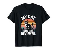 My Cat Is My Code Reviewer Programador Divertido Camiseta