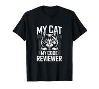 My Cat Is My Code Reviewer Programador Divertido Camiseta