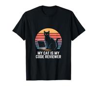 My Cat Is My Code Reviewer Programador Divertido Camiseta