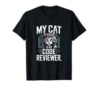 My Cat Is My Code Reviewer Programador Divertido Camiseta