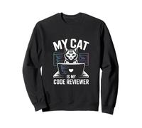 My Cat Is My Code Reviewer Programador Divertido Sudadera
