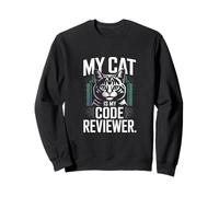 My Cat Is My Code Reviewer Programador Divertido Sudadera