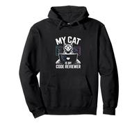 My Cat Is My Code Reviewer Programador Divertido Sudadera con Capucha