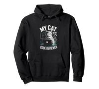 My Cat Is My Code Reviewer Programador Divertido Sudadera con Capucha