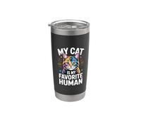 My Cat Is My Favorite Human Vaso térmico de acero inoxidable de doble pared