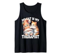 My Cat Is My Therapist Cat Gnome Graphic For Cat Mom And Dad Camiseta sin Mangas