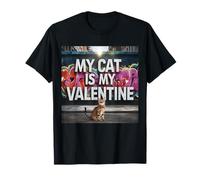 My Cat Is My Valentine Bengala Street Graffiti Amante de los Gatos Camiseta
