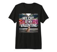 My Cat Is My Valentine Bengala Street Graffiti Amante de los Gatos Camiseta Premium
