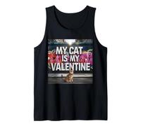 My Cat Is My Valentine Bengala Street Graffiti Amante de los Gatos Camiseta sin Mangas