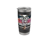 My Cat Is My Valentine Bengala Street Graffiti Amante de los gatos Vaso térmico de acero inoxidable de doble pared