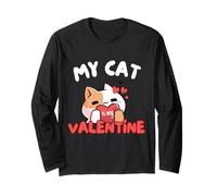 My Cat is My Valentine - diseño de Anime para el día de San Valentín Manga Larga