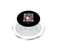 My Cat Is My Valentine Divertido Amor contra el corazón de San Valentín PopSockets PopGrip para MagSafe