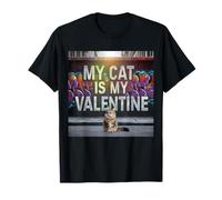 My Cat Is My Valentine Maine Coon Street Graffiti Amante de los Gatos Camiseta