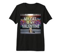 My Cat Is My Valentine Maine Coon Street Graffiti Amante de los Gatos Camiseta Premium
